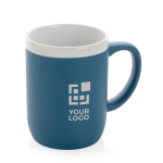 Mugs personnalisés en céramique avec bord blanc de 300 ml White Deco avec zone d'impression