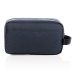 Trousse de toilette en matériaux recyclés Pocket Impact RPET couleur bleu marine troisième vue