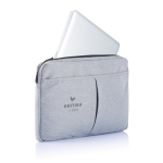Housse pour ordinateur portable en polyester sans PVC 15” Accessories couleur gris vue avec logo