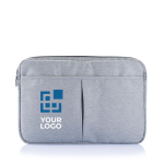 Housse pour ordinateur portable en polyester sans PVC 15” Accessories couleur gris avec zone d'impression
