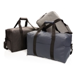 Élégant sac de voyage en cuir synthétique avec sangle ajustable Smooth couleur noir vue générale