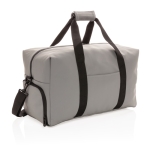 Élégant sac de voyage en cuir synthétique avec sangle ajustable Smooth couleur gris