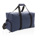 Élégant sac de voyage en cuir synthétique avec sangle ajustable Smooth couleur bleu marine