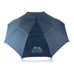 Grand parapluie publicitaire avec double couche de tissu Ø120 Cyclone couleur bleu vue avec logo