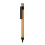 Stylo écologiques personnalisés en bambou avec encre bleue ColorTip couleur noir