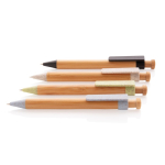 Stylo écologiques personnalisés en bambou avec encre bleue ColorTip couleur noir vue générale