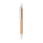 Stylo écologique personnalisable avec encre bleue en fibre de paille couleur vert clair
