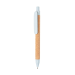 Stylo écologique personnalisable avec encre bleue en fibre de paille couleur bleu ciel