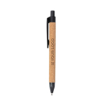Stylo écologique personnalisable avec encre bleue en fibre de paille avec zone d'impression