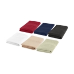 Serviette de bain personnalisée 70x140 cm en coton de 450 g/m2 SoftBath couleur blanc deuxième vue en couleurs