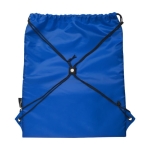 Sac cordon personnalisé avec poche en PET recyclé en couleur Adventure couleur bleu roi vue détail 3