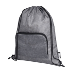 Sac à dos ficelle personnalisable RPET pliable avec une poche avant couleur gris