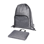 Sac à dos ficelle personnalisable RPET pliable avec une poche avant couleur gris quatrième vue