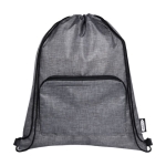 Sac à dos ficelle personnalisable RPET pliable avec une poche avant couleur gris deuxième vue frontale