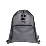 Sac à dos ficelle personnalisable RPET pliable avec une poche avant avec zone d'impression