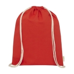 Sac à dos à cordons en coton biologique de 140 g/ m2 Pure Max couleur rouge deuxième vue frontale