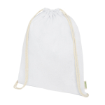 Sac à dos à cordons en coton biologique de 140 g/ m2 Pure Max couleur blanc