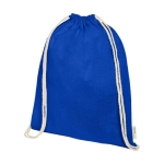 Sac à dos à cordons en coton biologique de 140 g/ m2 Pure Max couleur bleu roi deuxième vue frontale