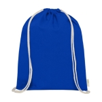 Sac à dos à cordons en coton biologique de 140 g/ m2 Pure Max couleur bleu roi vue détail 2