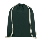 Sac à dos à cordons en coton biologique de 140 g/ m2 Pure Max couleur vert foncé deuxième vue frontale
