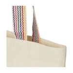 Sacs à logo recyclé avec poignées arc-en-ciel 180 g/m2 Tote Rainbow couleur naturel vue détail 1