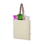Sacs à logo recyclé avec poignées arc-en-ciel 180 g/m2 Tote Rainbow couleur naturel deuxième vue