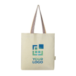 Sacs à logo recyclé avec poignées arc-en-ciel 180 g/m2 Tote Rainbow avec zone d'impression