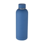 Gourde isotherme en acier inoxydable avec finition mate 500 ml Spring couleur bleu troisième vue