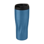 Verre thermos au design géométrique original de vagues 450ml Waves couleur bleu deuxième vue frontale