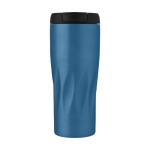 Verre thermos au design géométrique original de vagues 450ml Waves couleur bleu vue avec impression sérigraphique