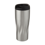 Verre thermos au design géométrique original de vagues 450ml Waves couleur argenté