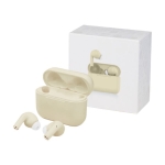 Écouteurs à double micro et à appairage automatique Braavos couleur blanc cassé deuxième vue