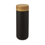 Verre en céramique avec couvercle à vis anti-goutte en bambou 300ml couleur noir troisième vue
