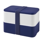 Lunch box coloré en PET recyclé avec deux compartiments de 1,4L MIYO couleur bleu