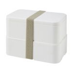 Lunch box coloré en PET recyclé avec deux compartiments de 1,4L MIYO couleur blanc