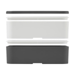 Lunch box coloré en PET recyclé avec deux compartiments de 1,4L MIYO couleur gris quatrième vue