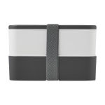 Lunch box coloré en PET recyclé avec deux compartiments de 1,4L MIYO couleur gris deuxième vue frontale