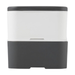 Lunch box coloré en PET recyclé avec deux compartiments de 1,4L MIYO couleur gris vue latérale