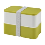 Lunch box coloré en PET recyclé avec deux compartiments de 1,4L MIYO couleur vert lime