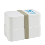 Lunch box coloré en PET recyclé avec deux compartiments de 1,4L MIYO avec zone d'impression