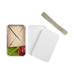 Lunch box de couleur avec bande de sécurité en PET recyclé 700ml MIYO couleur blanc cinquième vue