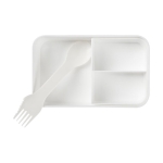 Lunch box de couleur avec bande de sécurité en PET recyclé 700ml MIYO couleur blanc