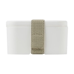 Lunch box de couleur avec bande de sécurité en PET recyclé 700ml MIYO couleur blanc vue latérale