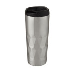 Mug isotherme géométrique en acier anti-fuite coloré de  450ml Prism couleur argenté