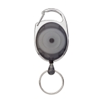 Porte-clés mousqueton original avec clip extensible en plastique couleur noir deuxième vue frontale