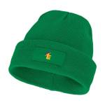 Bonnet publicitaire avec étiquette personnalisée Gorro Elevate™ Boreas couleur vert vue impression transfert