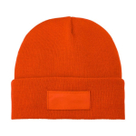 Bonnet publicitaire avec étiquette personnalisée Gorro Elevate™ Boreas couleur orange deuxième vue frontale