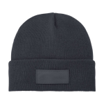 Bonnet publicitaire avec étiquette personnalisée Gorro Elevate™ Boreas couleur gris foncé deuxième vue frontale