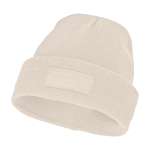 Bonnet publicitaire avec étiquette personnalisée Gorro Elevate™ Boreas couleur sable