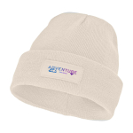Bonnet publicitaire avec étiquette personnalisée Gorro Elevate™ Boreas couleur sable